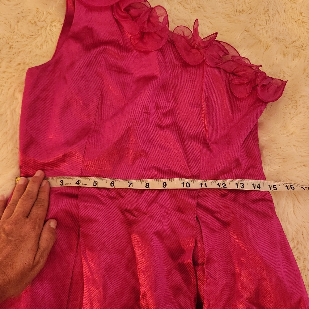 3.1 Phillip Lim Fucshia 1 Shoulder Ruffle Moni Dress Size 6 Small - Picture 6 of 11